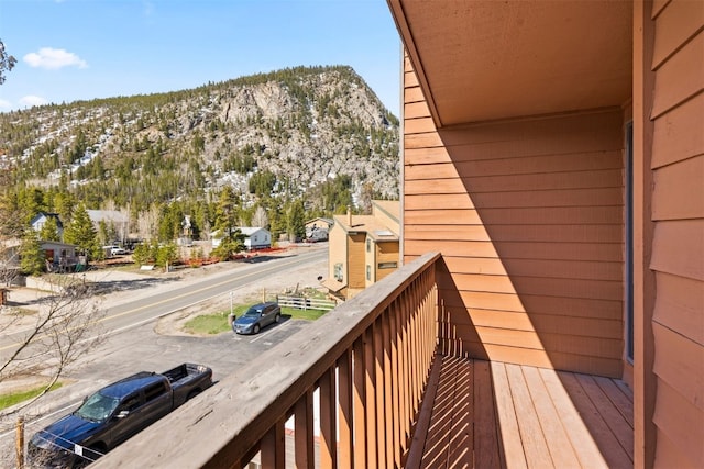 balcony with a mountain view