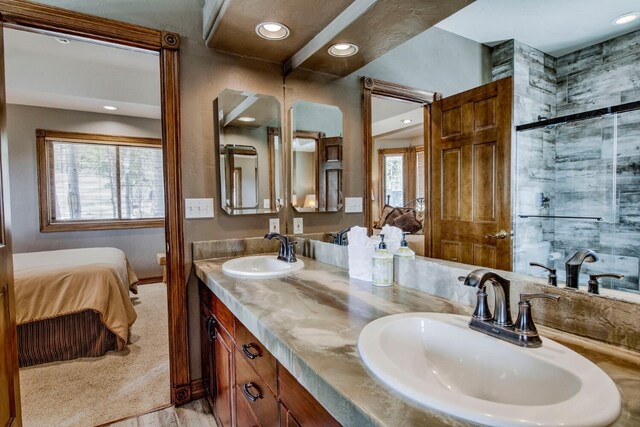185 S Fuller Placer Rd, Breckenridge, CO 80424 - ensuite bathroom featuring recessed lighting and double vanity