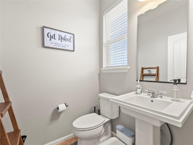 1527 Biffle Ct, Berthoud, CO 80513 - half bath featuring healthy amount of natural light, toilet, and baseboards