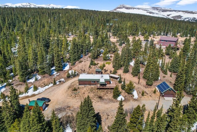 491 Valley Of The Sun Dr, Fairplay, CO 80440 - aerial view of property and surrounding area with a forest and a mountainous background