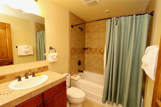 30 Union Creek Trl Bldg 2 # 201, Copper Mountain, CO 80443 - full bathroom with vanity, visible vents, toilet, tile patterned flooring, and shower / bath combo with shower curtain