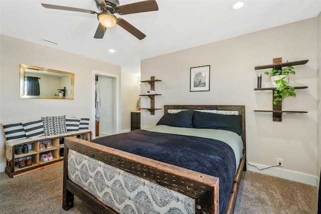 342 Lake View Rd, Hayden, CO 81639 - bedroom featuring carpet floors, recessed lighting, baseboards, and visible vents