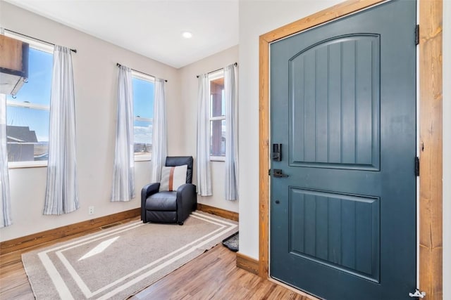 342 Lake View Rd, Hayden, CO 81639 - entrance foyer with recessed lighting, wood finished floors, and visible vents