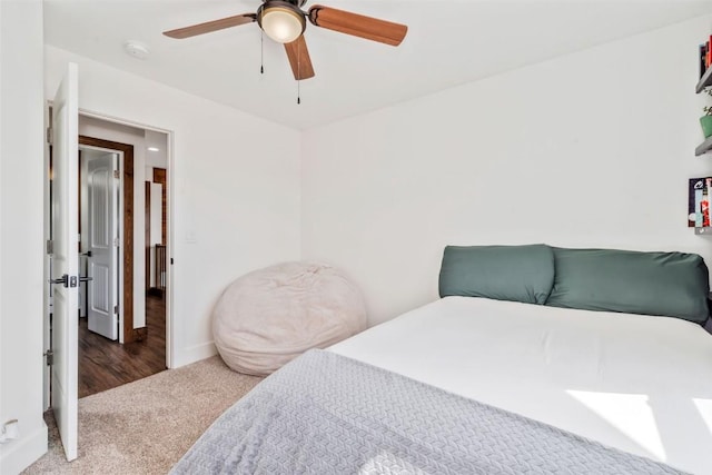 342 Lake View Rd, Hayden, CO 81639 - bedroom featuring baseboards, a ceiling fan, and carpet