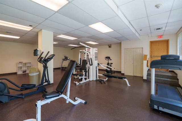 2800 Eagleridge Dr Unit C1, Steamboat Springs, CO 80487 - gym with a paneled ceiling
