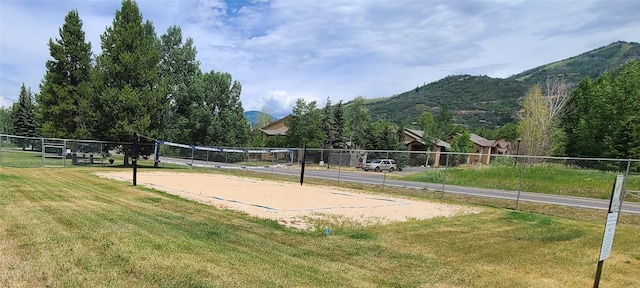 1335 Sparta Plz Unit 7, Steamboat Springs, CO 80487 - view of property's community with volleyball court and a mountain view