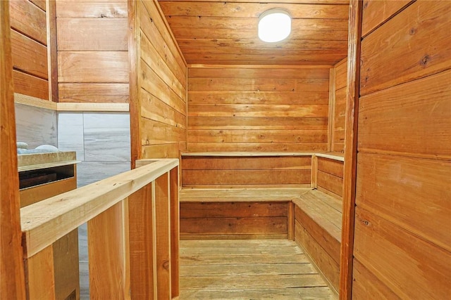 373 Wild Irishman Rd Unit 1071, Keystone, CO 80435 - sauna / steam room featuring wood walls, wooden ceiling, and wood-type flooring