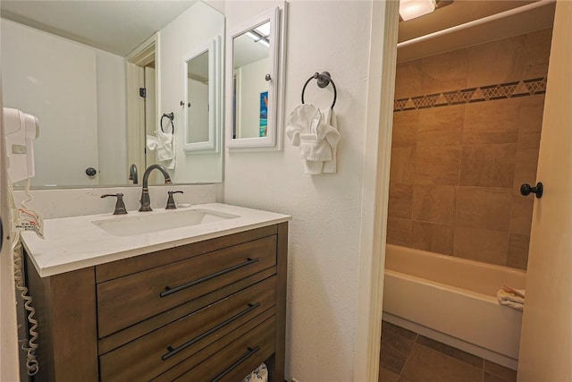 373 Wild Irishman Rd Unit 1071, Keystone, CO 80435 - bathroom with vanity, shower / bath combination, and tile patterned flooring