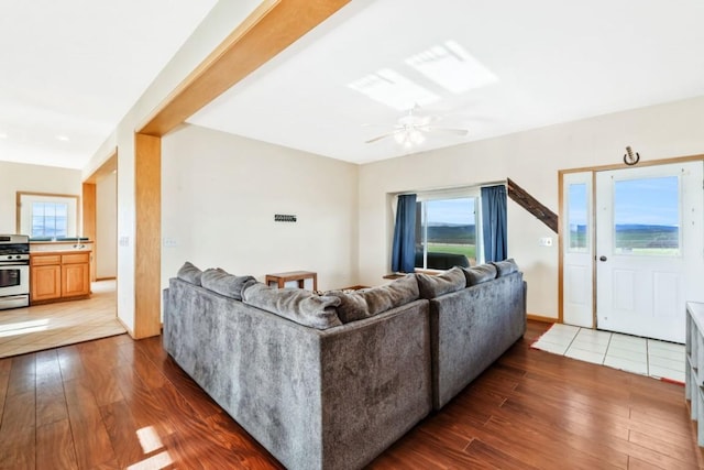 42450 Mcguire Ln, Hayden, CO 81639 - living area with ceiling fan and wood finished floors