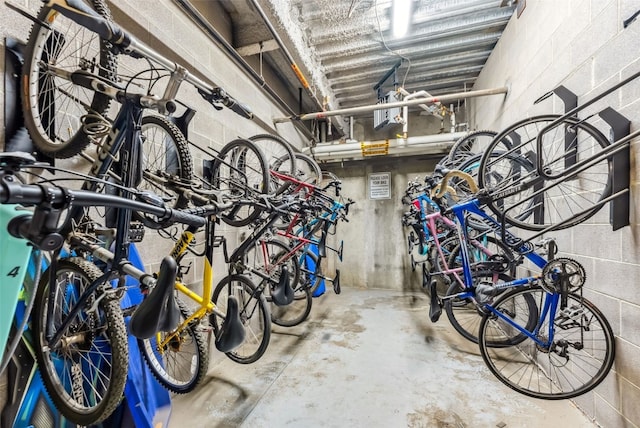 91 River Run Rd Unit 8117, Keystone, CO 80435 - garage featuring bike storage and concrete block wall