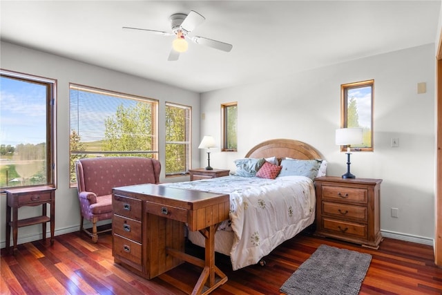 27358 Brandon Cir, Steamboat Springs, CO 80487 - bedroom with wood finished floors, baseboards, and a ceiling fan