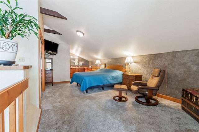 27125 Moonlight Way, Steamboat Springs, CO 80487 - bedroom featuring lofted ceiling and light colored carpet