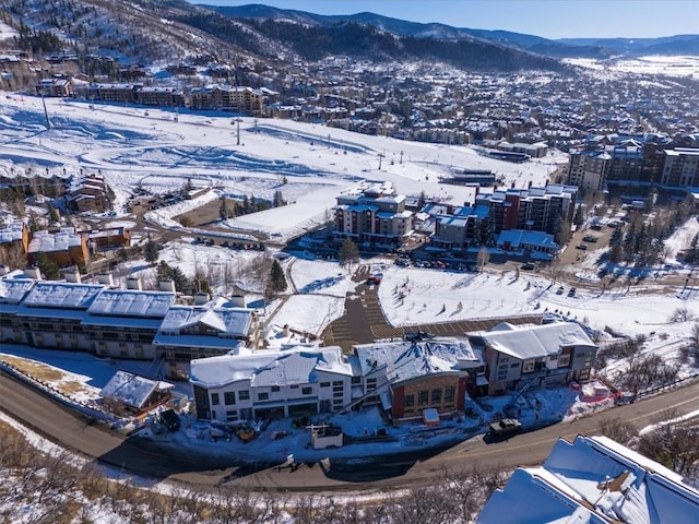 1855 Burgess Creek Rd Unit 4, Steamboat Springs, CO 80487 - snowy aerial view featuring a mountain view