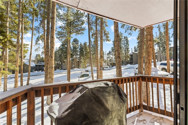 1140 Ski Hill Rd Unit 25, Breckenridge, CO 80424 - snow covered deck with grilling area