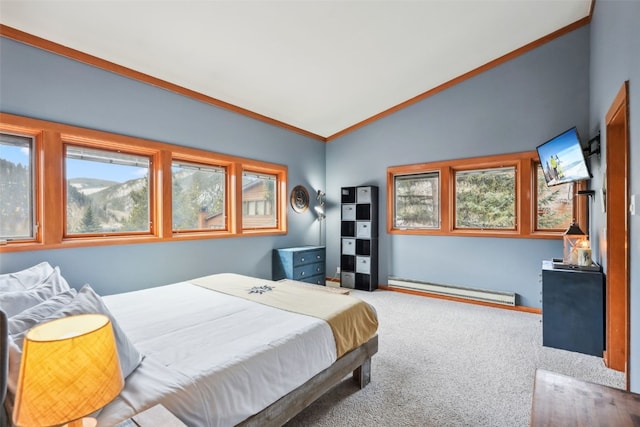 530 Tennis Club Rd Unit 1328, Keystone, CO 80435 - carpeted bedroom with a baseboard radiator and vaulted ceiling