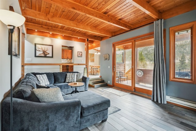 530 Tennis Club Rd Unit 1328, Keystone, CO 80435 - living room with wood ceiling, a healthy amount of sunlight, and hardwood / wood-style floors