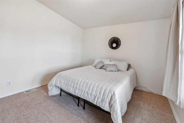 370 Stone Creek Dr, Fairplay, CO 80440 - bedroom with visible vents, carpet flooring, baseboards, and lofted ceiling