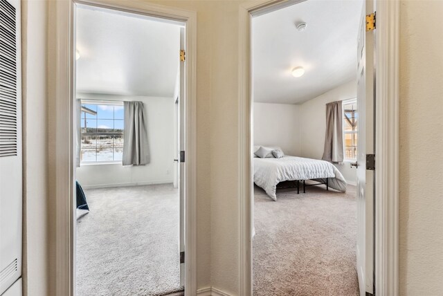 370 Stone Creek Dr, Fairplay, CO 80440 - hall with carpet floors, baseboards, and a heating unit