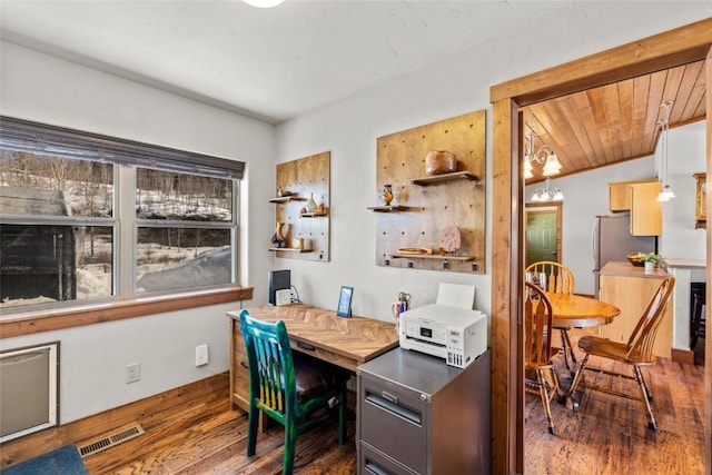 27100 Beaver Canyon Dr, Clark, CO 80428 - office featuring wood finished floors and lofted ceiling