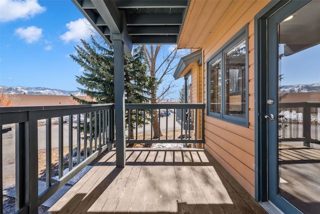 balcony with a mountain view