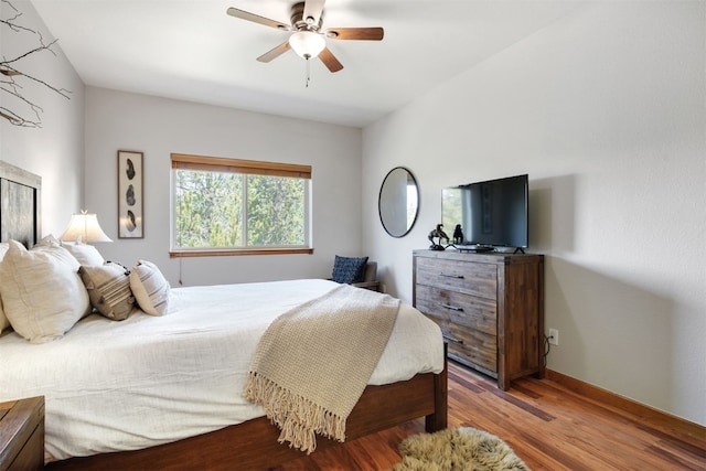 113 Lookout Ridge Dr, Dillon, CO 80435 - bedroom with wood finished floors and ceiling fan