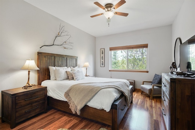 113 Lookout Ridge Dr, Dillon, CO 80435 - bedroom with multiple windows, wood finished floors, and a ceiling fan