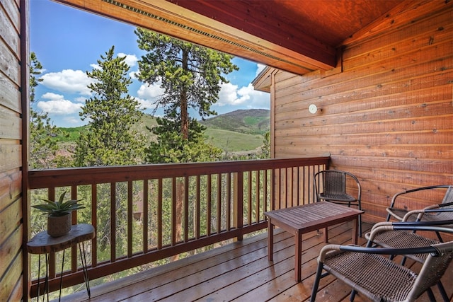 113 Lookout Ridge Dr, Dillon, CO 80435 - wooden terrace with a mountain view