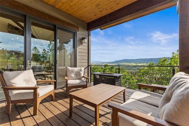 2355 Poma Ln Unit 2355, Steamboat Springs, CO 80487 - wooden deck featuring a mountain view