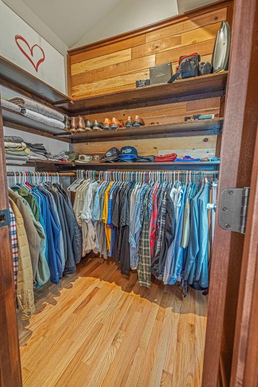 527 E Lincoln Ave, Hayden, CO 81639 - walk in closet with lofted ceiling and wood finished floors