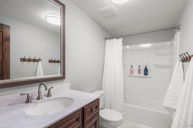554 Lakeview Dr, Breckenridge, CO 80424 - bathroom with toilet, vanity, and shower / bath combo with shower curtain