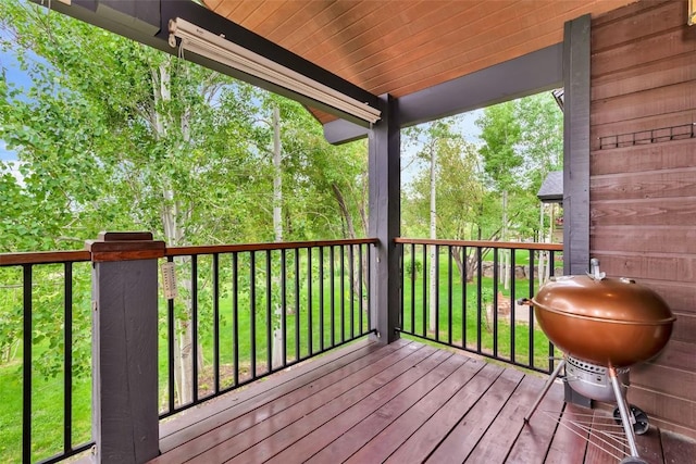1250 Harwig Cir, Steamboat Springs, CO 80487 - wooden deck featuring a grill