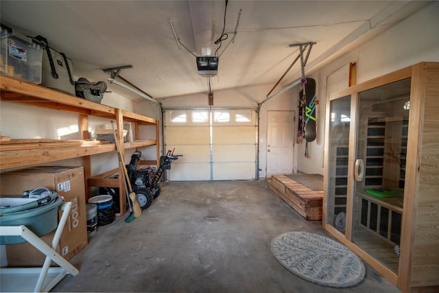 garage featuring a garage door opener
