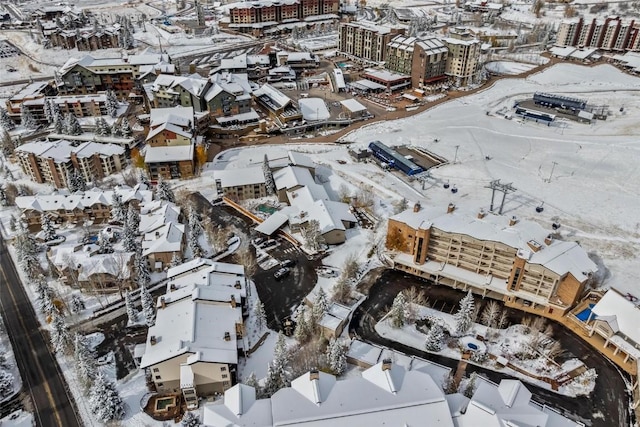 view of snowy aerial view