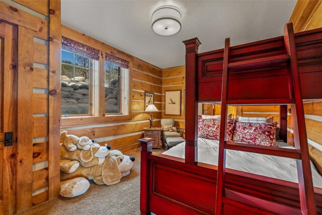 32855 More Ln, Steamboat Springs, CO 80487 - carpeted bedroom featuring wooden walls