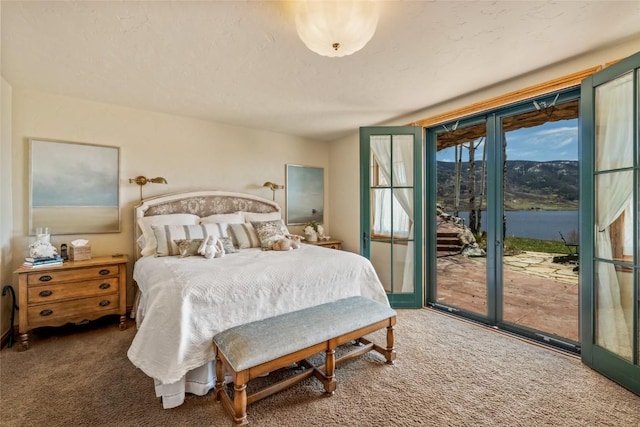 32855 More Ln, Steamboat Springs, CO 80487 - bedroom featuring access to outside, carpet flooring, and a water view