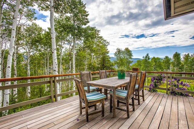 31820 Bradley Rnch, Steamboat Springs, CO 80487 - wooden terrace featuring outdoor dining space