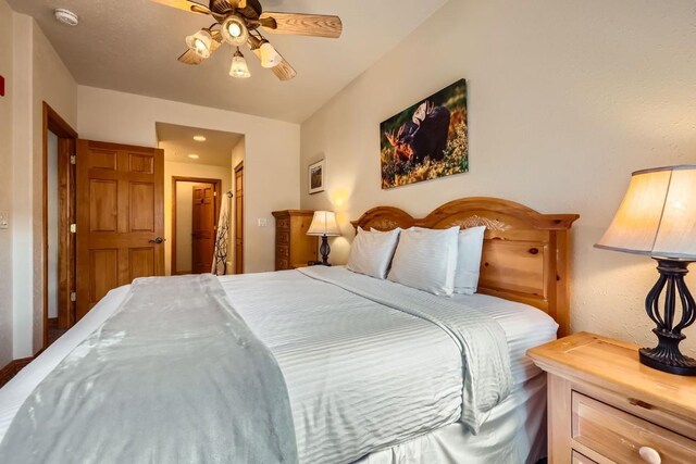 22714 US Highway 6 Unit 5945, Keystone, CO 80435 - bedroom with a ceiling fan