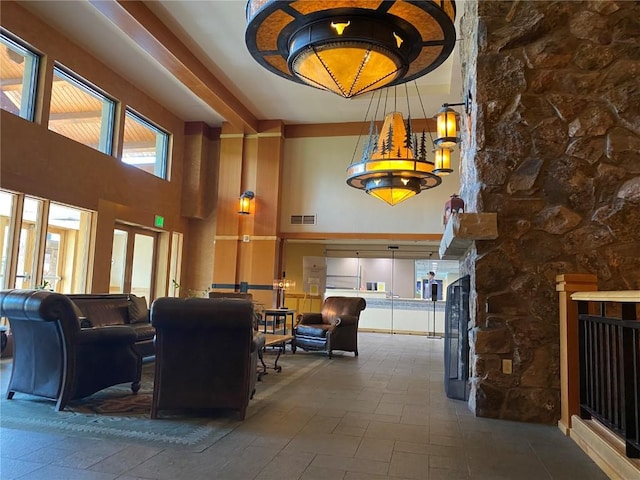 building lobby featuring visible vents