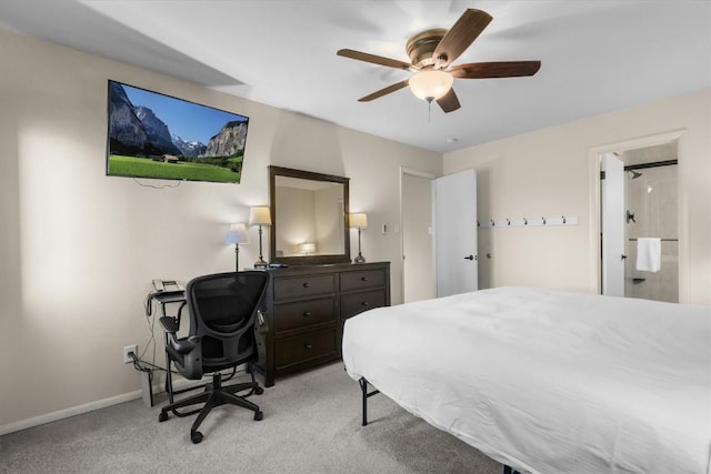 2350 Ski Trail Ln Unit 313, Steamboat Springs, CO 80487 - bedroom featuring light colored carpet, baseboards, a ceiling fan, and an office area