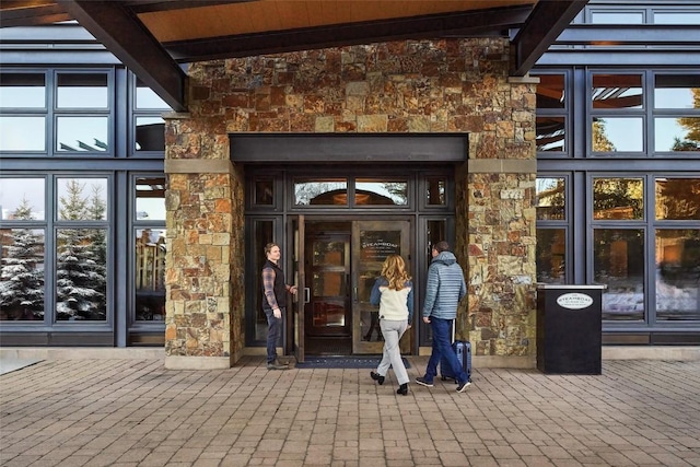 2250 Apres Ski Way Unit R-702, Steamboat Springs, CO 80487 - doorway to property with stone siding