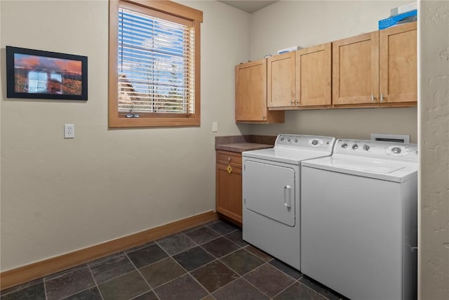 46 Sage View Ct, Dillon, CO 80435 - laundry area with baseboards, washer and dryer, and cabinet space