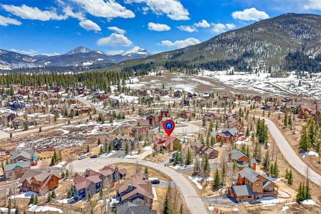 46 Sage View Ct, Dillon, CO 80435 - snowy aerial view featuring a residential view and a mountain view