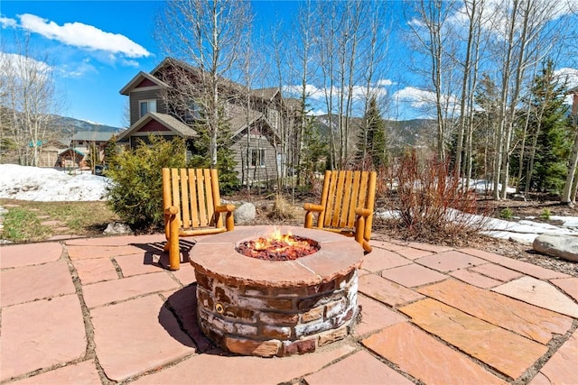 46 Sage View Ct, Dillon, CO 80435 - view of patio with an outdoor fire pit