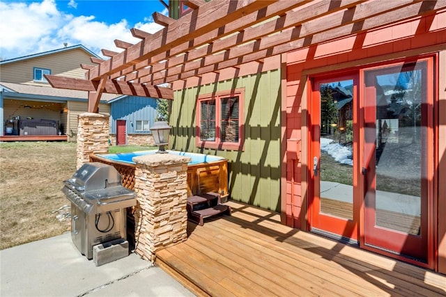 46 Sage View Ct, Dillon, CO 80435 - wooden terrace featuring grilling area and a pergola