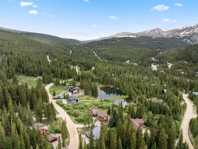 272 Doris Dr, Breckenridge, CO 80424 - aerial view of property and surrounding area with a forest and a water and mountain view