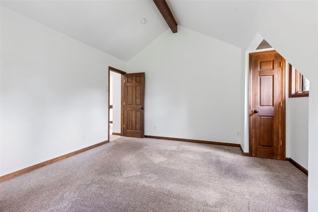 272 Doris Dr, Breckenridge, CO 80424 - bonus room with beam ceiling, carpet, baseboards, and high vaulted ceiling