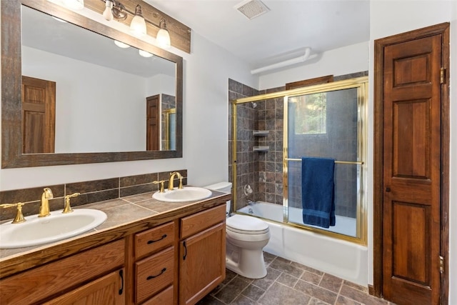 272 Doris Dr, Breckenridge, CO 80424 - bathroom with toilet, double vanity, and enclosed tub / shower combo