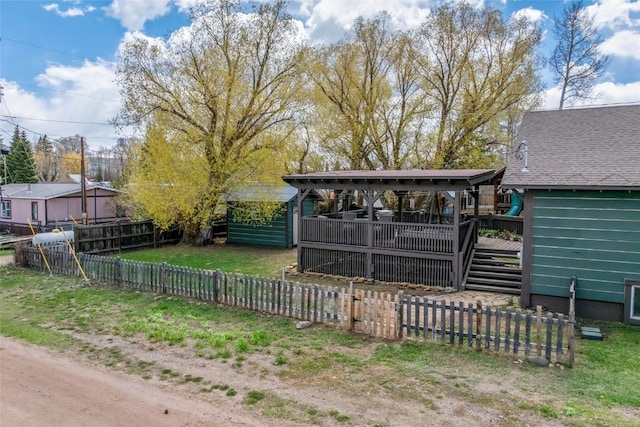 77 Lincoln St, Yampa, CO 80483 - fenced yard with a wooden deck
