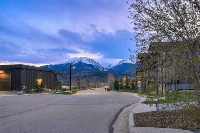 7 Lookout Ridge Dr Unit 7, Dillon, CO 80435 - view of asphalt street with a mountain view and street lights