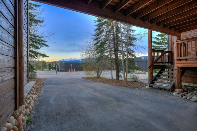 7 Lookout Ridge Dr Unit 7, Dillon, CO 80435 - patio terrace at dusk featuring stairs and a patio area